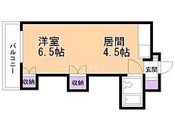 ノースタウンハウス 1DKの間取図画像