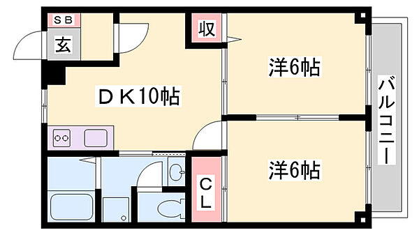 サンクスII ｜兵庫県加東市下滝野5丁目(賃貸アパート2DK・2階・44.71㎡)の写真 その2