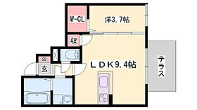 クローバー西延末  ｜ 兵庫県姫路市西延末（賃貸アパート1LDK・1階・33.95㎡） その2