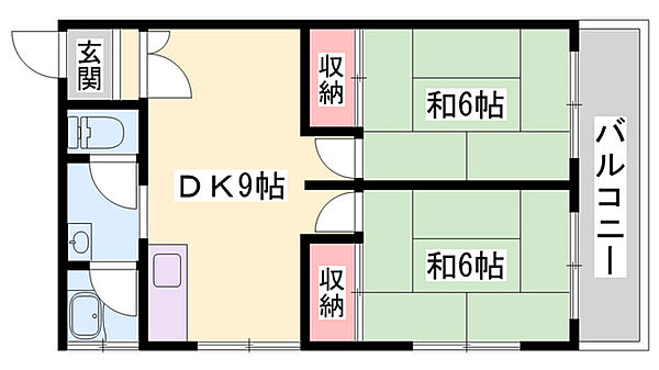 和興第三ビル ｜兵庫県姫路市白浜町(賃貸マンション2DK・1階・46.00㎡)の写真 その2