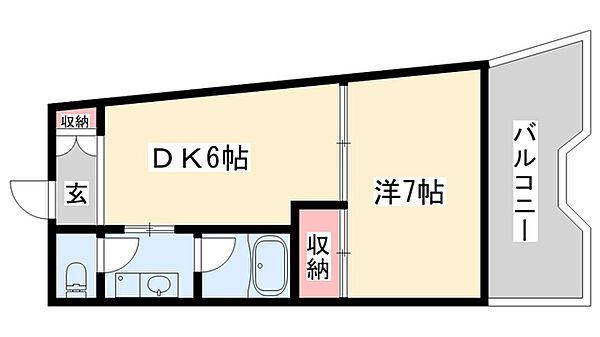 コーポふくい ｜兵庫県姫路市琴岡町(賃貸マンション1DK・4階・32.19㎡)の写真 その2