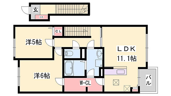 プルミエール　ラメゾン ｜兵庫県西脇市谷町(賃貸アパート2LDK・2階・58.78㎡)の写真 その2