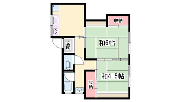 サクライビル ｜兵庫県姫路市保城(賃貸アパート2DK・3階・45.00㎡)の写真 その2