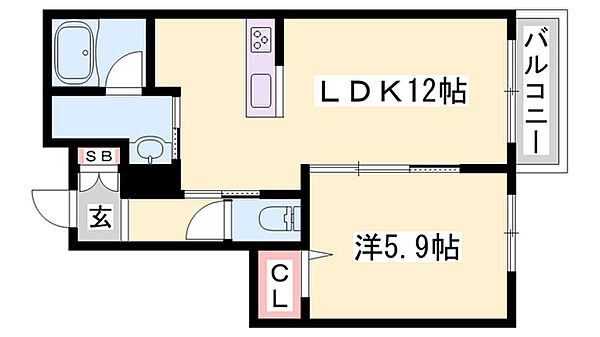 グランノーブル ｜兵庫県加東市喜田2丁目(賃貸アパート1LDK・2階・42.37㎡)の写真 その2