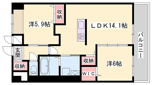 ザ　ベース東姫路 ｜兵庫県姫路市阿保(賃貸マンション1K・6階・61.19㎡)の写真 その2