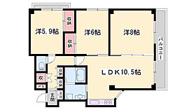 サンハイツ白鷺  ｜ 兵庫県姫路市北条口5丁目（賃貸マンション3LDK・8階・74.59㎡） その2