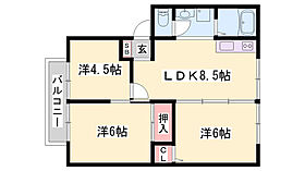 サンフォーレハイツA棟  ｜ 兵庫県姫路市東山（賃貸アパート3LDK・2階・56.60㎡） その2