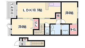 マリッチ赤穂B  ｜ 兵庫県赤穂市北野中（賃貸アパート2LDK・2階・57.21㎡） その2