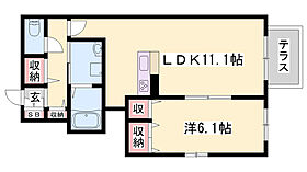 メゾン　パストラル  ｜ 兵庫県姫路市網干区津市場（賃貸アパート1LDK・1階・46.08㎡） その2