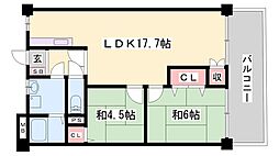 ブエナビスタ姫路 2LDKの間取図画像