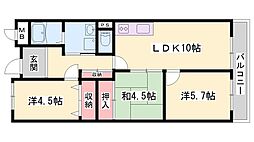 赤穂駅北ハイツ 3LDKの間取図画像