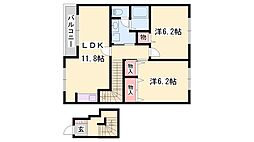 アメニティカスガ2 2LDKの間取図画像