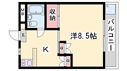 グランシード高田台 1Kの間取図画像