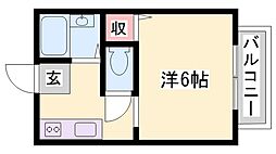 サンシティアイン ワンルームの間取図画像