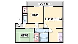 チェルニー英賀保 2LDKの間取図画像