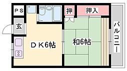 コーポ田寺ファイブ 1DKの間取図画像