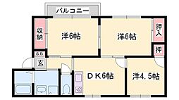グリーンコーポ中塚 3DKの間取図画像