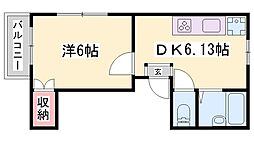 ナイスワン広畑 1DKの間取図画像