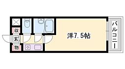 ダイアパレス姫路大手前通西 1Kの間取図画像