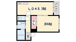 アガサント 1LDKの間取図画像