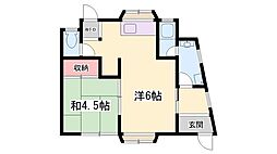 みやび荘 2DKの間取図画像