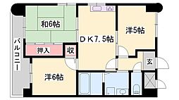 ロイヤルコーポ野田 3DKの間取図画像