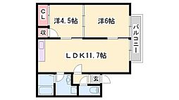 シャトルS 2LDKの間取図画像
