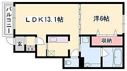 インプレスヴィラ 1LDKの間取図画像