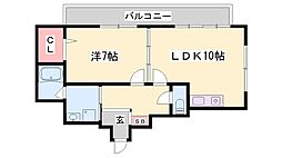KEIマンション 1LDKの間取図画像