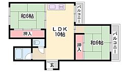 コーエイハイツ 2LDKの間取図画像