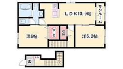 ル・レスト高田 2LDKの間取図画像