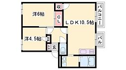 フレグランス北山 2LDKの間取図画像