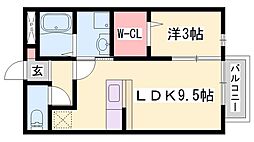 ディアコート 1LDKの間取図画像