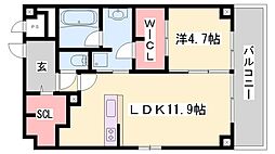さくら三左衛門堀 1LDKの間取図画像