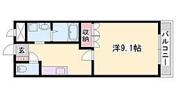 ワン・ピース 1Kの間取図画像