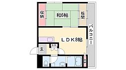 グランドハイツ 1LDKの間取図画像