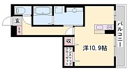 セジュール町坪 ワンルームの間取図画像