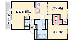 ルボマノアール 2LDKの間取図画像