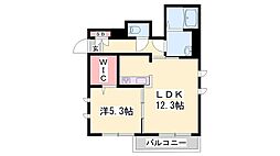 シャーメゾン城西 1LDKの間取図画像