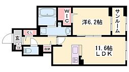 ロジュマン3 1LDKの間取図画像