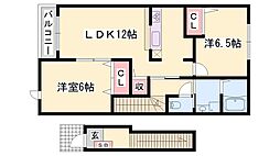 クレメント・M2 2LDKの間取図画像