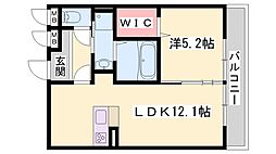 カーサフェリーチェ 1LDKの間取図画像