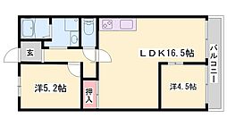 ハッピーコートさんわ 2LDKの間取図画像