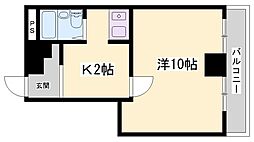 カルム白鷺 ワンルームの間取図画像