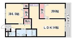 レトワブール 2LDKの間取図画像