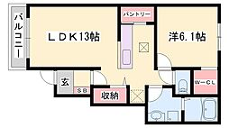 Y.R.Mレジデンス 1LDKの間取図画像