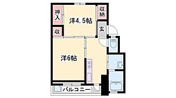 ビレッジハウス小坂2号棟 2DKの間取図画像