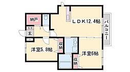 コータ・コート 2LDKの間取図画像