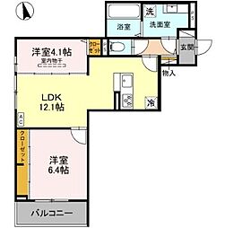 三木市大塚1丁目アパート 2LDKの間取図画像