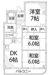 Fビルハイツ 3DKの間取図画像